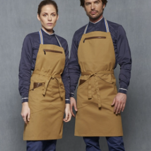 Delantal Peto Detalle Cuero y Cremallera